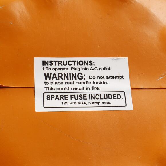 Pair of Intertek Plastic Light Up Halloween Pumpkin Jack-O-Lanterns & Bulbs - Picture 7 of 12